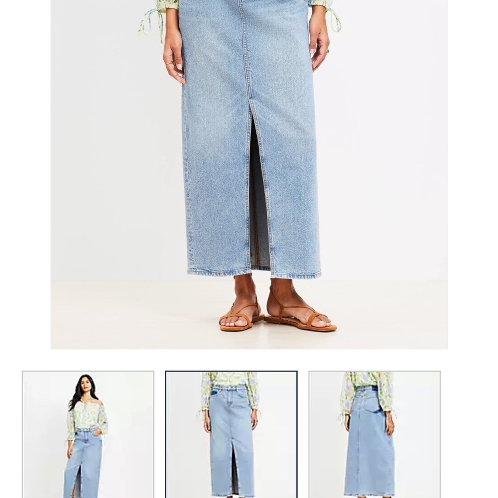 Ann Taylor Light Blue Asymmetrical Denim Skirt